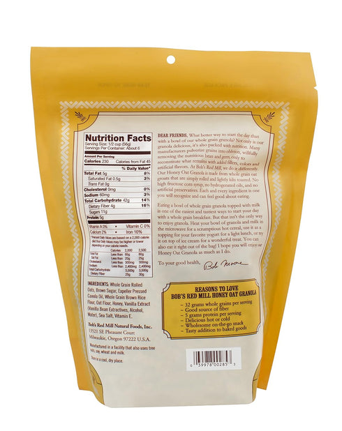 12oz (Pack 4) Bob's Red Mill Honey Oat Granola, of - Whole Grain, Kosher