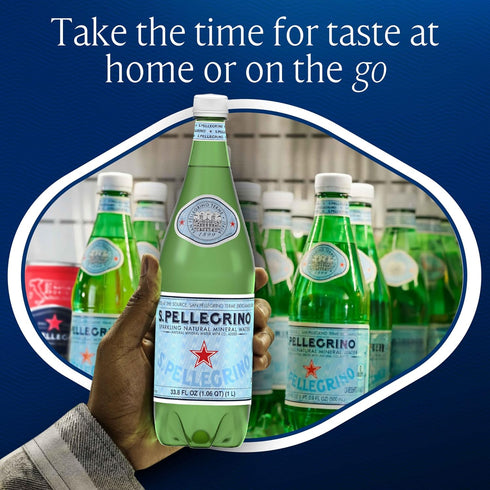 33.8 oz. (Pack 12) S.Pellegrino Sparkling Natural Mineral Water, fl Plastic Bottles