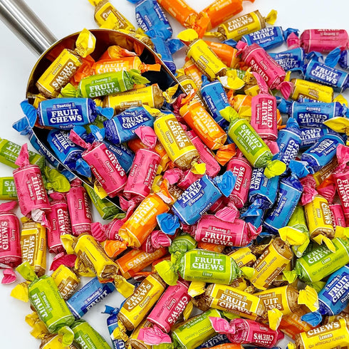 2 140 5 Fruit Chews Candy - Pounds Bulk Bag (Approx. Pieces), Fruit Chews Rolls, Assorted Flavors, Soft & Fruity Taffy