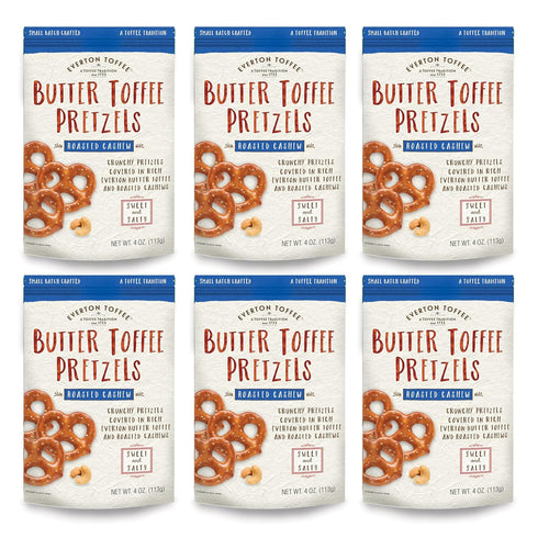 Everton Toffee Butter Toffee Pretzels, Roasted Cashew Flavor (4 oz. bag, 6-pack),