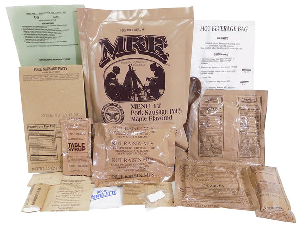Western Frontier Maple Flavored Sausage Patty MRE Meal - Genuine US Military Surplus Inspection