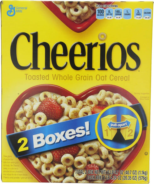 20.35 oz., 2 Count General Mills Cheerios Toasted Whole Grain Oat Cereal