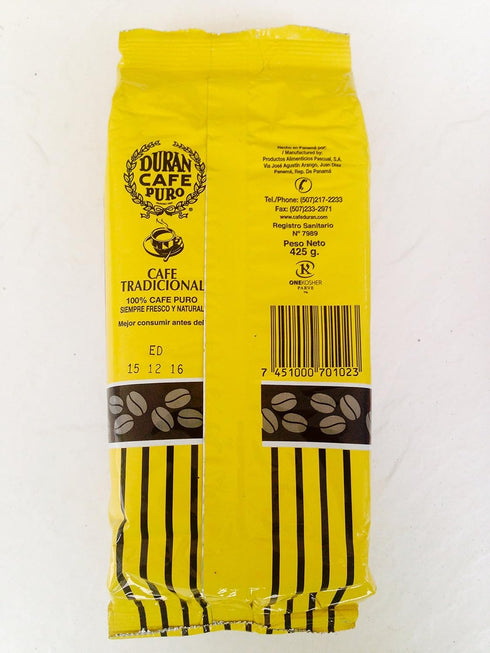 Cafe Duran 425 Tradicional Regular - Panama Coffee Ground grams