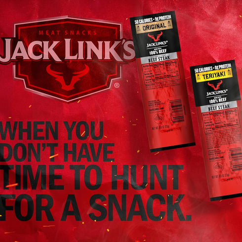 8-9g 100% (12 Pack) 0.8 oz Jack Link's Beef Steaks - Original & Teriyaki - Ready to Eat Real Meat Protein Snacks
