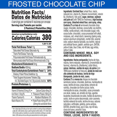 6.772lb (32 Count) Pop-Tarts, Breakfast Toaster Pastries, Frosted Chocolate Chip, Case