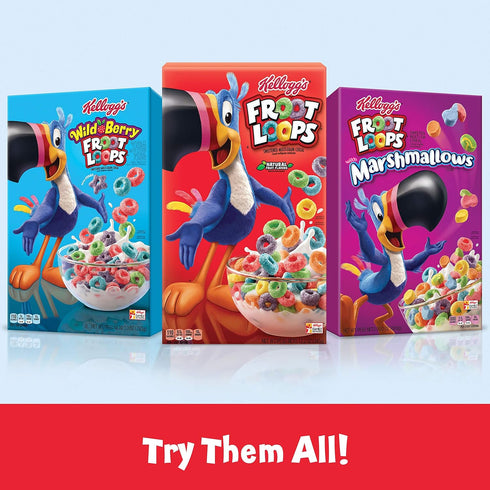 12 Count (Pack 2, 9 oz Kelloggs Froot Loops, Breakfast Cereal in a Cup, Low Fat, Bulk Size, of Trays)