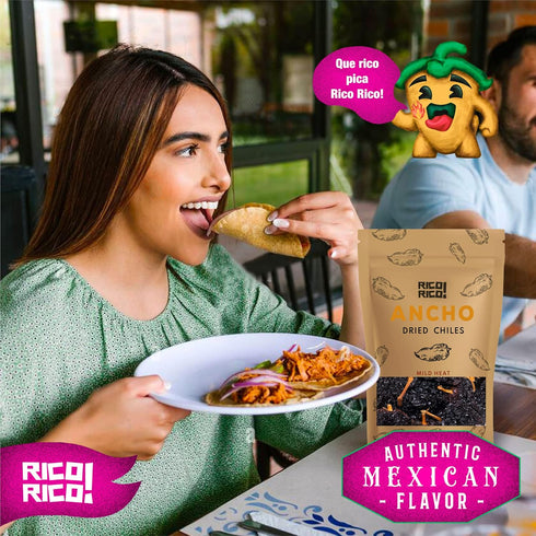 RICO RICO Dried Ancho Chiles 4 Oz - Premium 100% Natural Dried Chili Peppers for Salsas, Mole, and Enchiladas