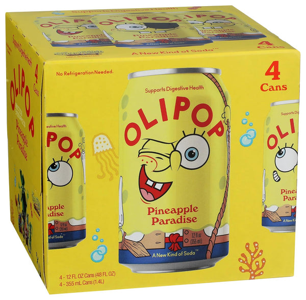 OLIPOP SpongeBob Pineapple Paradise Prebiotic Soda, 48 FZ