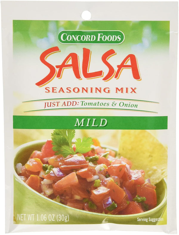 Concord Foods Mild Salsa Mix, 1.06-Ounce Pouches (VALUE Pack of 18 Pounces)