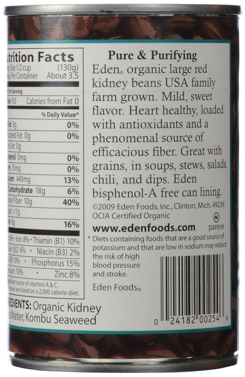 15 oz. Eden Organic Kidney Beans - can