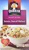 Quaker Instant Oatmeal Raisin, Date & Walnut, 1.3 Ounce 8 Count (Pack of