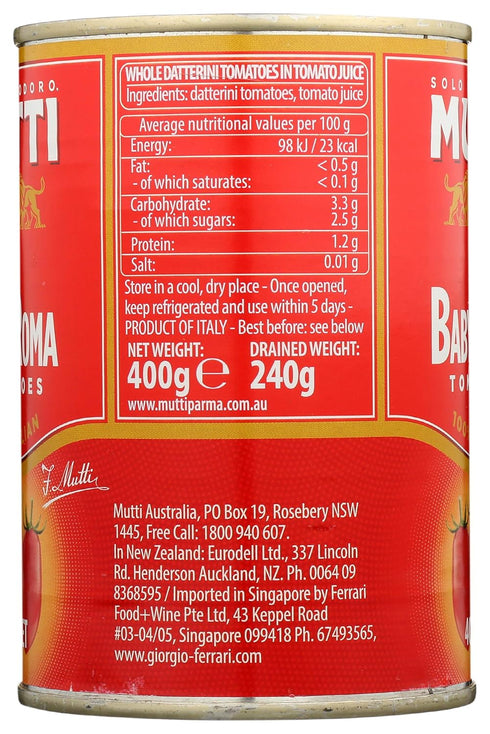 14OZ MUTTI TOMATO BABY ROMA