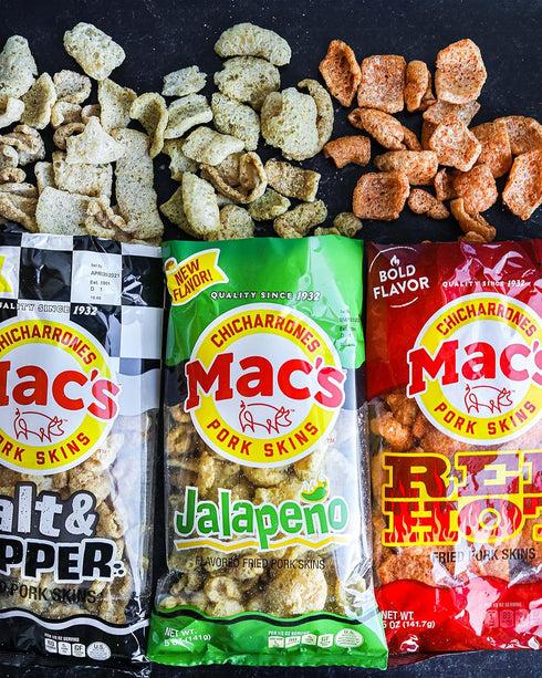 5 OZ (Pack 4) Mac's Red Hot Pork Skins