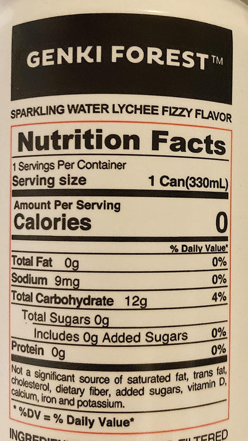 Generic 4 (11.15 Oz Cans Genki Forest Sparkling Water With Lychee Fizzy Fl Each)
