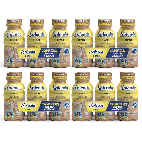 SPLENDA Diabetes Nutrition Shakes - Meal Replacement Shake, Caf Latte, 8 Fl