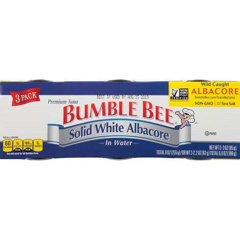 Bumble Bee Solid White Albacore Tuna In Water, 3 Ounce, Pack of