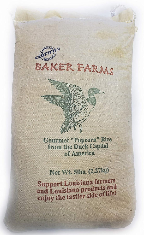 LEOFI Baker Farms, Gourmet Louisiana Popcorn Rice, 5 lb Sack