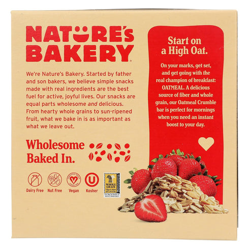 6 Counts, 8.46 (Pack 6) Nature's Bakery Strawberry Oatmeal Crumble Bars, Vegan, Non GMO, Ounces