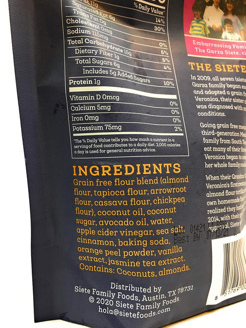 Siete Grain Free Mexican Shortbread Cookies