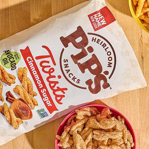 1 oz (24 Packs Pips Heirloom Cinnamon Churro Twists Bags pk) Individually Wrapped Snack Made With Heirloom Corn