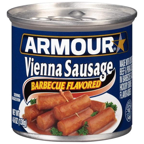 Armour Star Vienna Sausage, BBQ Flavored, Ready to Eat Canned Sausage, 7g Protein