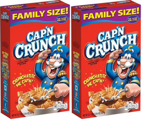 Cap'n Crunch Cereal, Original, 22.1oz Box (Pack of 2)