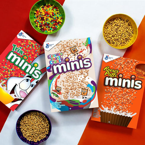 19.8 OZ (Pack 2) Reese's Puffs Minis Breakfast Cereal, Chocolate Peanut Butter Cereal, Family Size