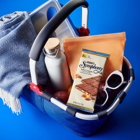 4.25 oz (16 HERSHEY'S SYMPHONY Milk Chocolate, Almonds and Toffee XL, Candy Bar, Pieces)