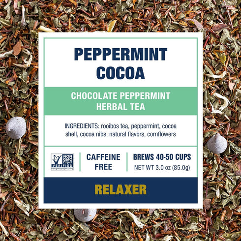 Cozy 50 3 Tiesta Tea - Peppermint Cocoa, Loose Leaf, Chocolate Peppermint Herbal Tea, Premium Blend, Non Caffeinated