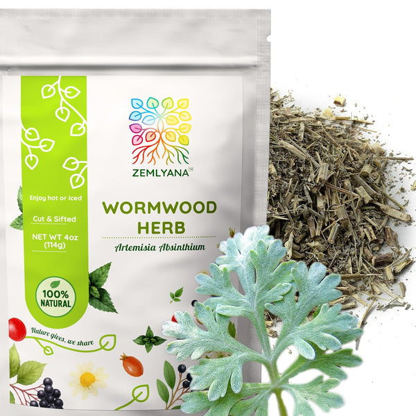 Wormwood Herb Tea - Natural Artemisia Absinthium - Dried Cut and Sifted