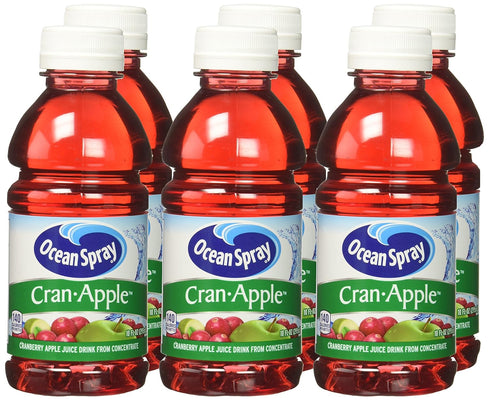 10 Oz 6 Count (Pack 1) Ocean Spray Cran-Apple Cranberry Apple Juice Drinks, Fl Bottles