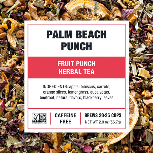 25 2 Tiesta Tea - Palm Beach Punch, Loose Leaf, Fruit Punch Herbal Tea, Caffeine-Free Tropical Blend with Apple