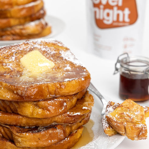 20g (2.7 oz (8 Pack Oats Overnight French Toast - Overnight Oats with Whey Protein, High Fiber Breakfast Protein Shake