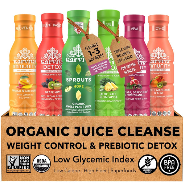 Karviva Organic Juice Cleanse Weight Control Pack - Ancient Remedies to Curb