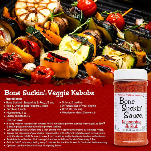 Bone Suckin' Seasoning & Rub, Original Blend, Grilling Rubs, Dry Pork Rub, Gluten-Free, Non-GMO, Kosher, Great on Ribs