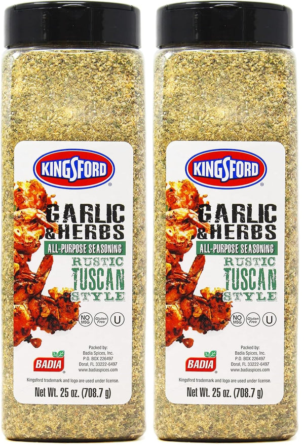 Kingsford Badia Garlic & Herbs All-Purpose Seasoning, 25 oz (Pack of 2)