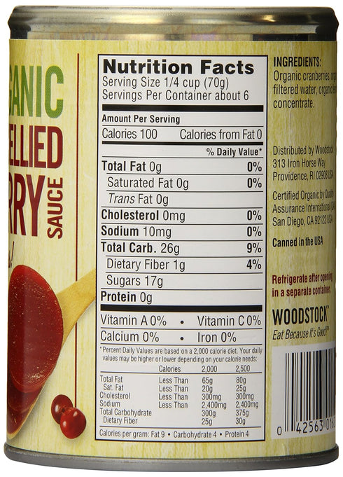 Woodstock Farms - Organic Jellied Cranberry Sauce - 14 oz.