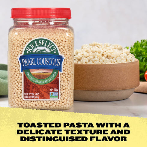 24.5-Ounce (Pack 1) RiceSelect Pearl Couscous, Israeli-Style Wheat Couscous Pasta, Non-GMO, Jar