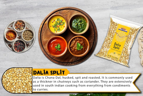 Rani Daliya Split (Roasted Split Chickpeas Dalia), 7oz (200g), All Natural, Vegan, Indian Origin