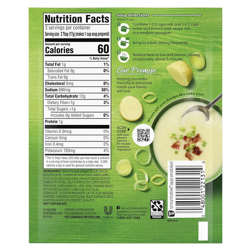 Knorr Soup Mix and Recipe Mix For Soups, Sauces and Simple Meals Leek No Artificial Flavors 1.8 oz, Pack of 12