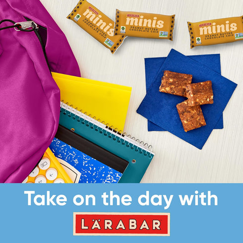 15.6 oz, 20 Larabar Minis Peanut Butter Chocolate Chip, Gluten Free Vegan Fruit and Nut Bars, Ct