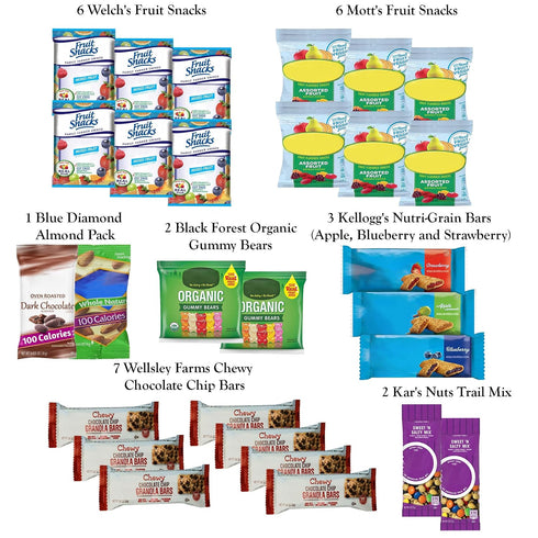 60-Count 60 Pack Foxy Fane Holiday Gift Box - Assortment of Healthy Snacks & Treats - Perfect Variety for Back