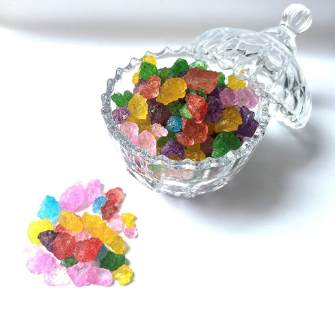 SweetGlob 1 Old Fashioned Large Rock Sugar Candy Gems, Lump Sugar Rock Crystals (Assorted Flavors, Pound)