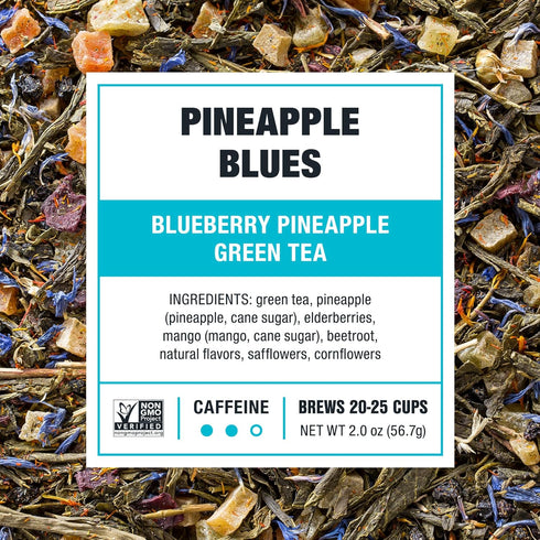 25 2 Tiesta Tea - Pineapple Blues, Loose Leaf, Blueberry Pineapple Green Tea, Premium Tropical Blend, Medium