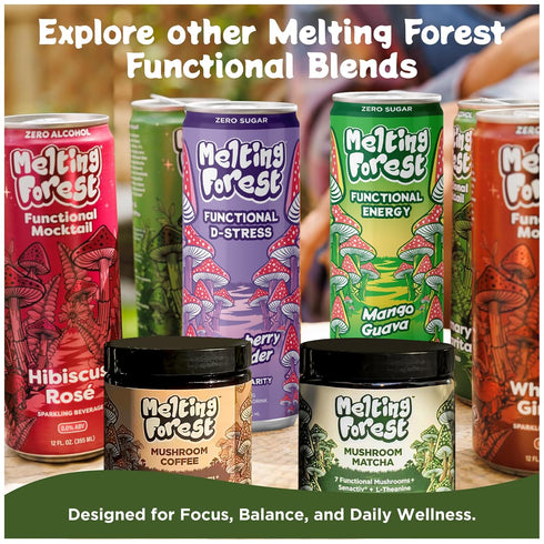 4 10 (16 Pack) Melting Forest Functional Mocktail - Variety Flavors - Alcohol-Free, Euphoric Adaptogen Drink