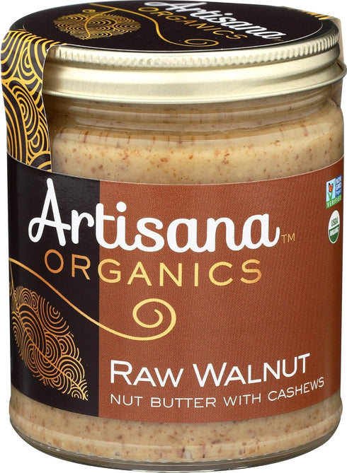 9oz Artisana Organics Raw Walnut Butter with Cashews | No Sugar Added, Just Two Ingredients - Vegan, Paleo, and Non