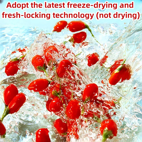 H2ONDBQF (3.17oz/90g) Freeze-Dried Goji Berries Superfood Snacks - Resealable Glass Jar | Non-GMO, Vegan | Crunchy