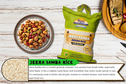 64oz (4lbs) 1.81kg Rani Jeera Samba Indian Rice Cloth Bag ~ All Natural | Gluten Friendly | Vegan | Kosher | Export