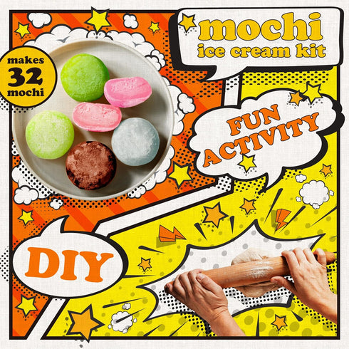 5 32 Mochi Ice Cream Kit DIY food kit Mochi maker (Makes flavors: Original, Chocolate, Matcha, Strawberry, Melon)