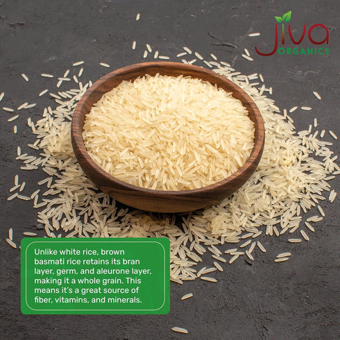 10 Jiva Organic Brown Basmati Rice Pound Bag - Premium Quality from India